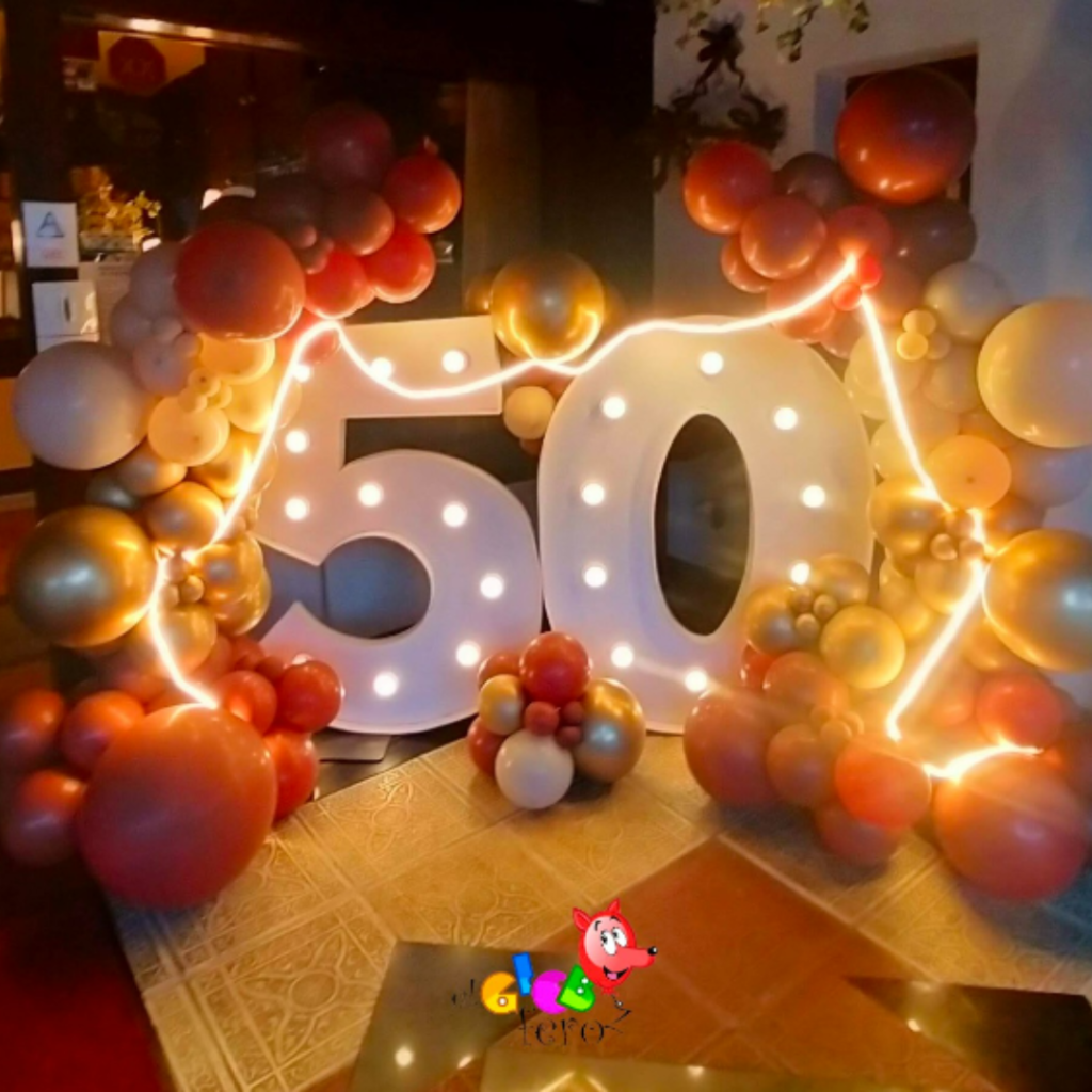 decoraciones de fiestas con iluminación creativa con globos